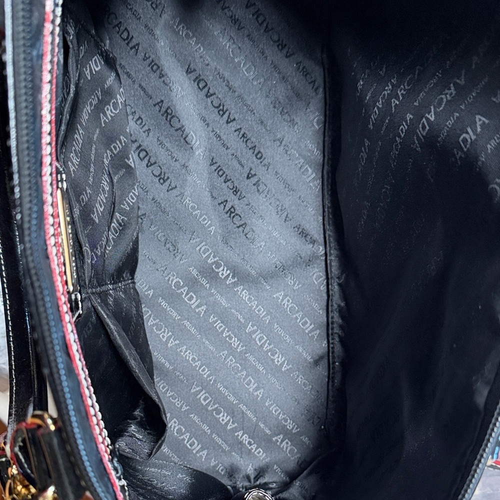 Arcadia Black Patent Leather Handbag - Picture 8 of 11